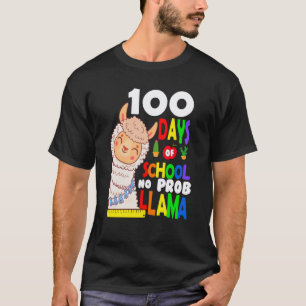 Camiseta Comemoração de 100 Dias de Escola NoProb Llama Cri