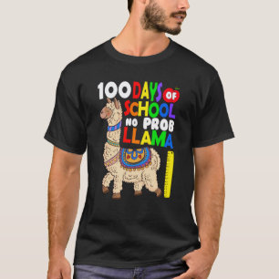 Camiseta Comemoração de 100 Dias de Escola NoProb Llama Kid