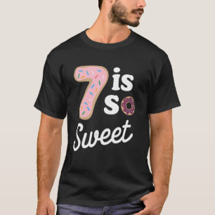 Camiseta Comemoração de Donut Tão Doce No Sétimo Aniversári