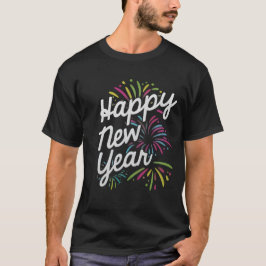 Camiseta Comemoração do Ano Novo do Feliz ano novo Firework