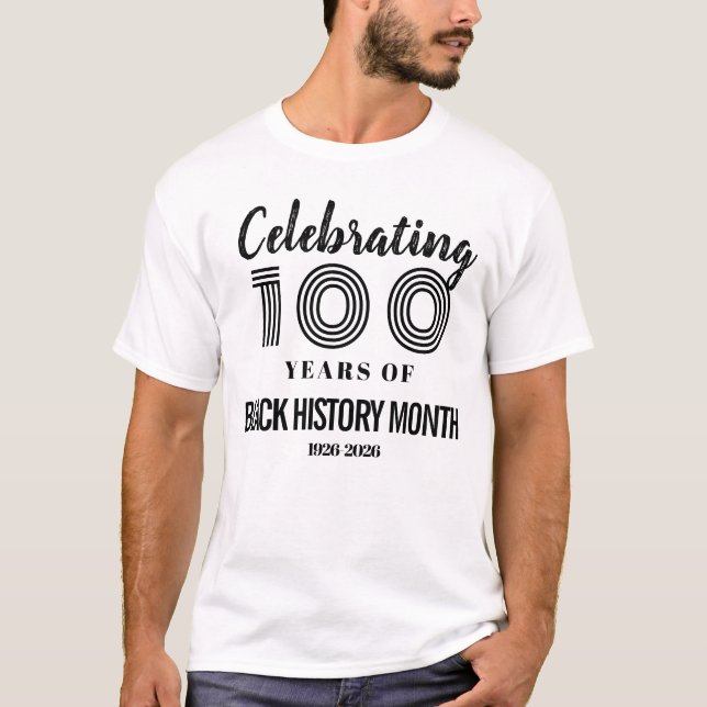 Camiseta Comemorando 100 Anos do Mês da História Negra (Frente)