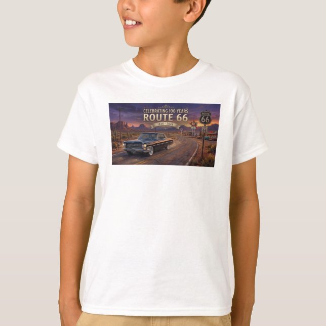 Camiseta Comemorando 100 Anos: Rota 66  (Frente)