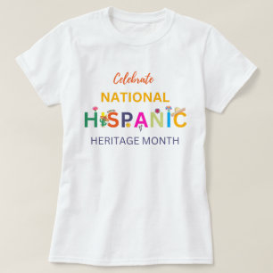 Camiseta comemorando mês do patrimônio hispânico, hisp naci
