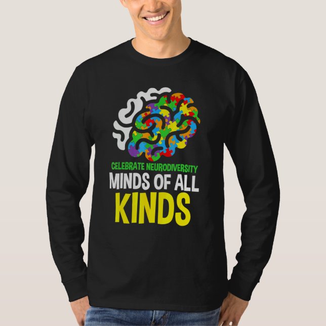 Camiseta Comemorar As Mentes Da Neurodiversidade De Todos O (Frente)