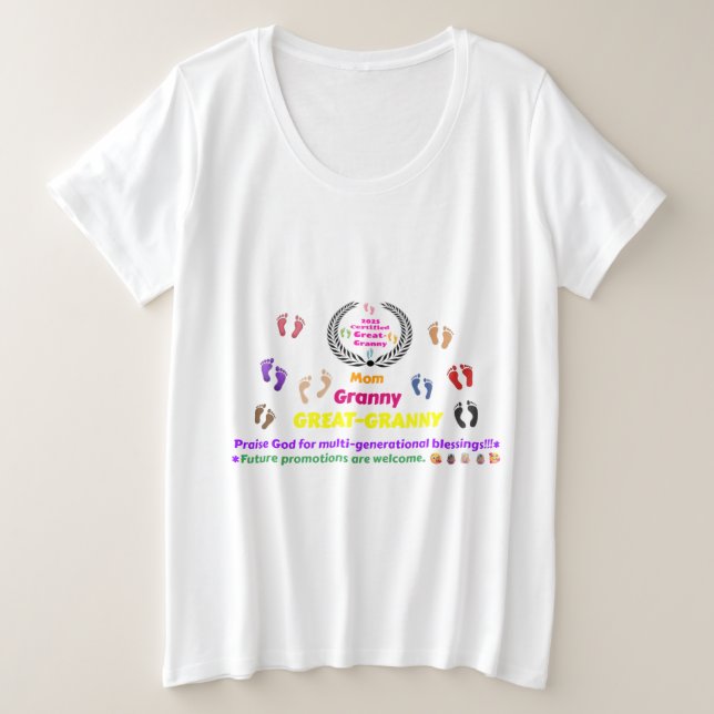 Camiseta Comemorativa 2025 Bisavó (Frente do Design)
