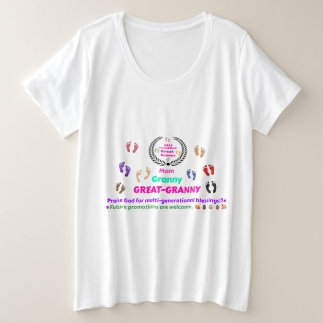 Camiseta Comemorativa 2025 Bisavó (Frente do Design)