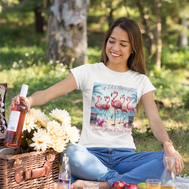 Camiseta Comemorativa de Birthday Bash, praia Flamingle, va (Criador carregado)