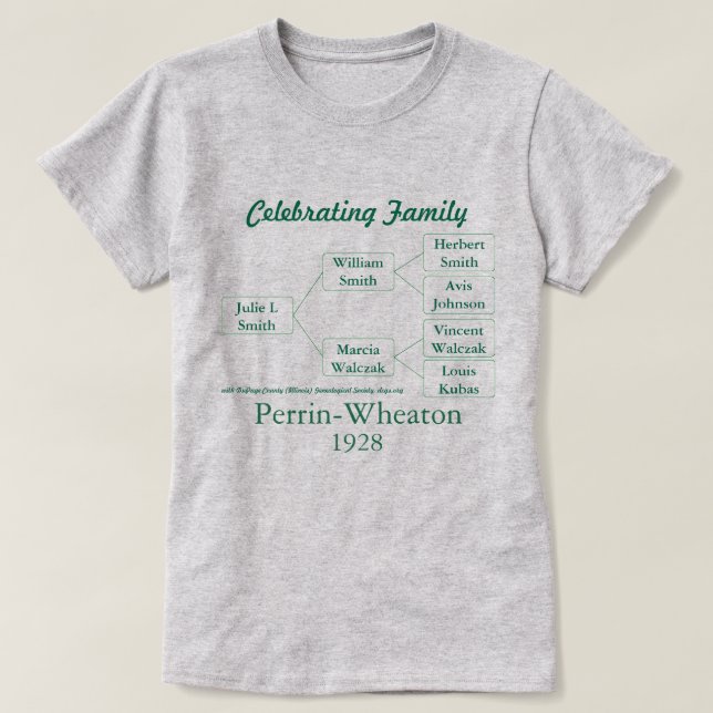 Camiseta comemorativa de nome de grupo e 3 geraçõe (Frente do Design)