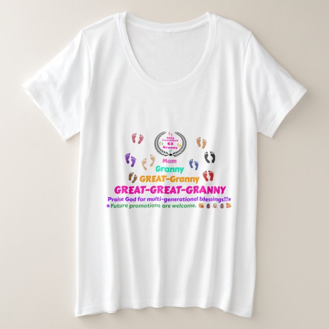Camiseta Comemorativo Avó-Bisavó 2025 (Frente do Design)