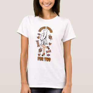 Camiseta "Comendo Ameaças para Dois", Grávida Laranja de Ha