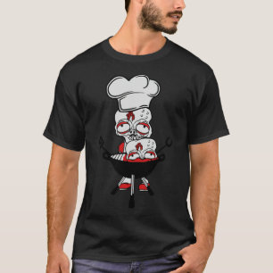 Camiseta comendo chef cozinhar de cozinheiro zombie grill