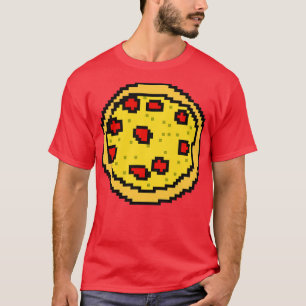 Camiseta Comendo Comida Pixelart Pizza de 8 bits