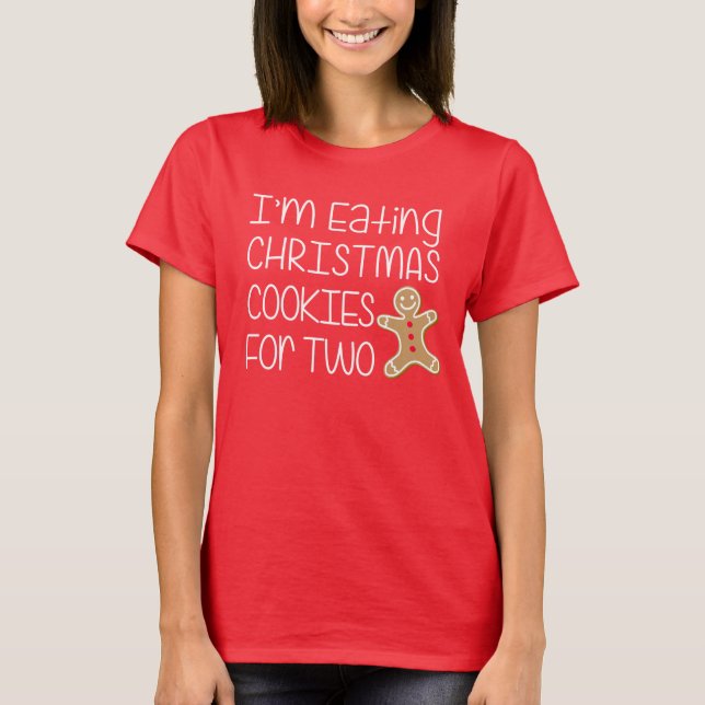 Camiseta Comendo Cookies De Natal Para Dois (Frente)