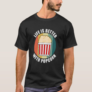 Camiseta Comendo Pipoca Uma Vida Deliciosa De Comida Com Pi