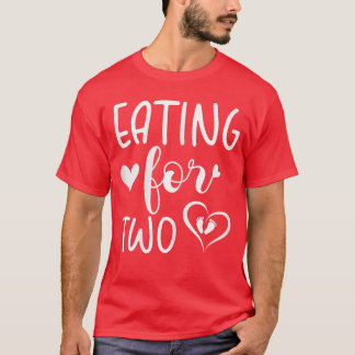 Camiseta Comendo Por 2 Mãe Grávida Fofa Gravidez diversão r