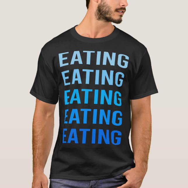 Camiseta Comendo Texto Azul (Frente)