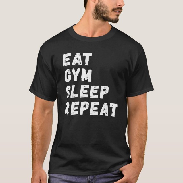 Camiseta Comer Academia Dormir Repetir !  (Frente)