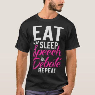 Camiseta Comer &amp de Discurso de Suspensão; Discutir Repe