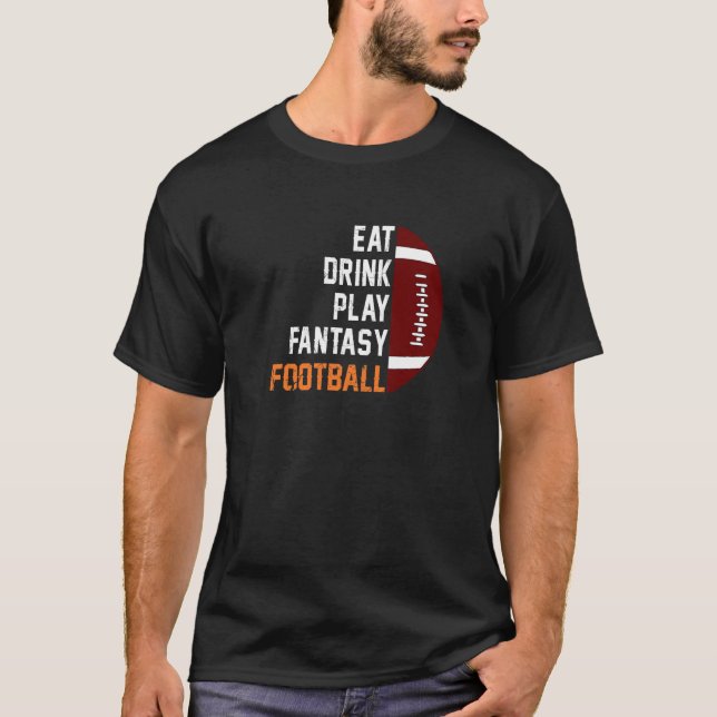 Camiseta Comer Beber Jogar Comissário de Futebol Fantasia D (Frente)