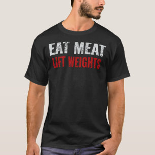 Camiseta Comer Carne Levantar Pesos Carnívoros Dieta Clássi