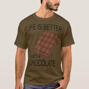 Camiseta Comer Chocolate Life Com Chocolate Engraçado Dizen
