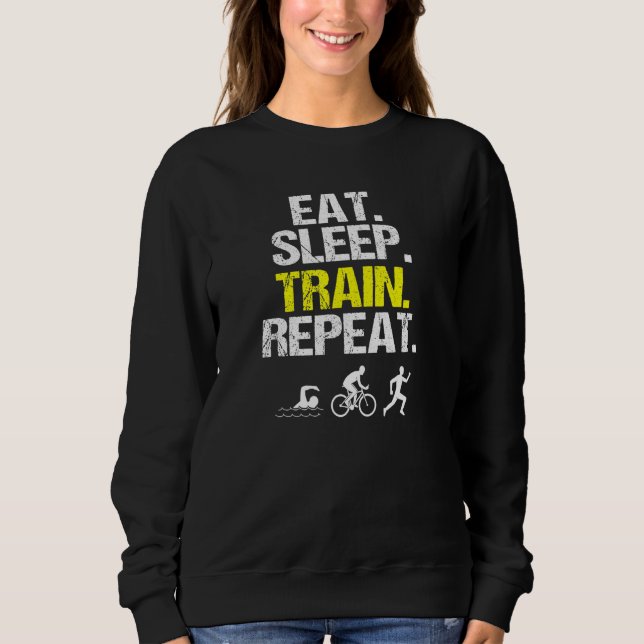 Camiseta Comer Comboio Dormindo Repetir Triathlon Nadando E (Frente)