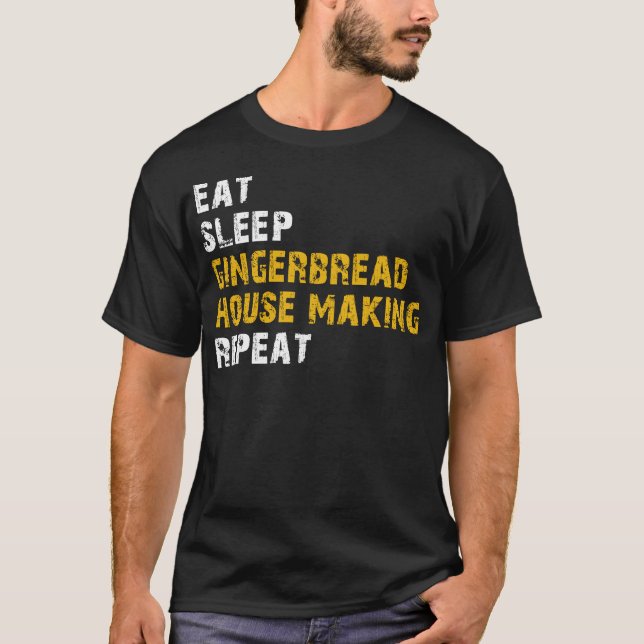 Camiseta comer comida, pão de gengibre fazer (Frente)