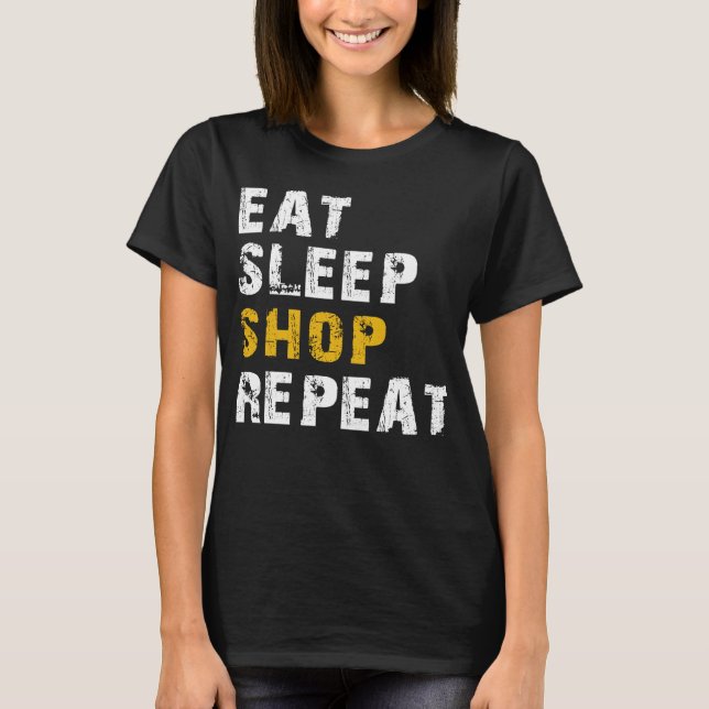 Camiseta comer compro de dormir (Frente)