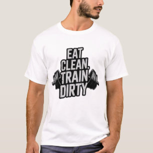Camiseta Comer Design de Motivação de Trabalho Sujo do Comb