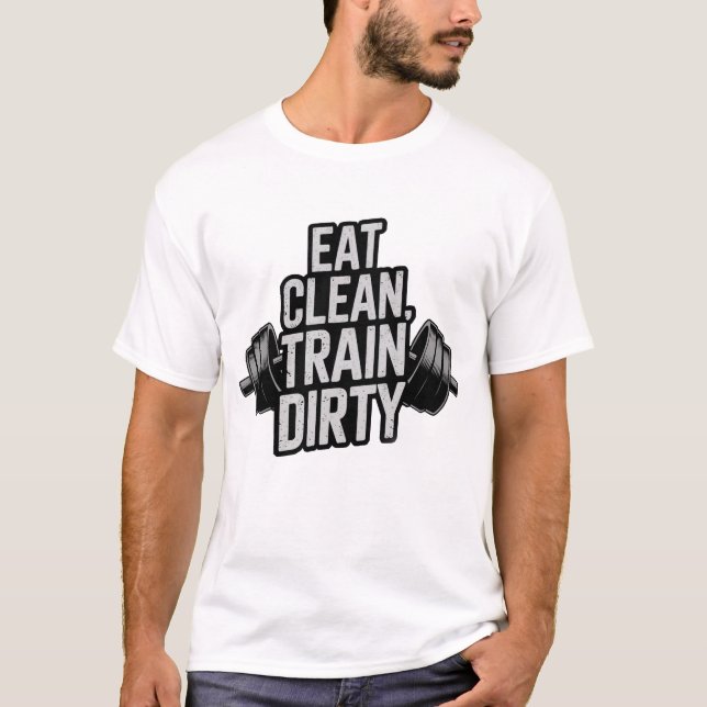 Camiseta Comer Design de Motivação de Trabalho Sujo do Comb (Frente)