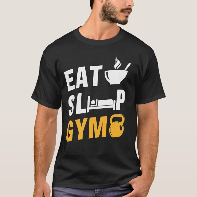 Camiseta Comer Dormir Academia Treino (Frente)