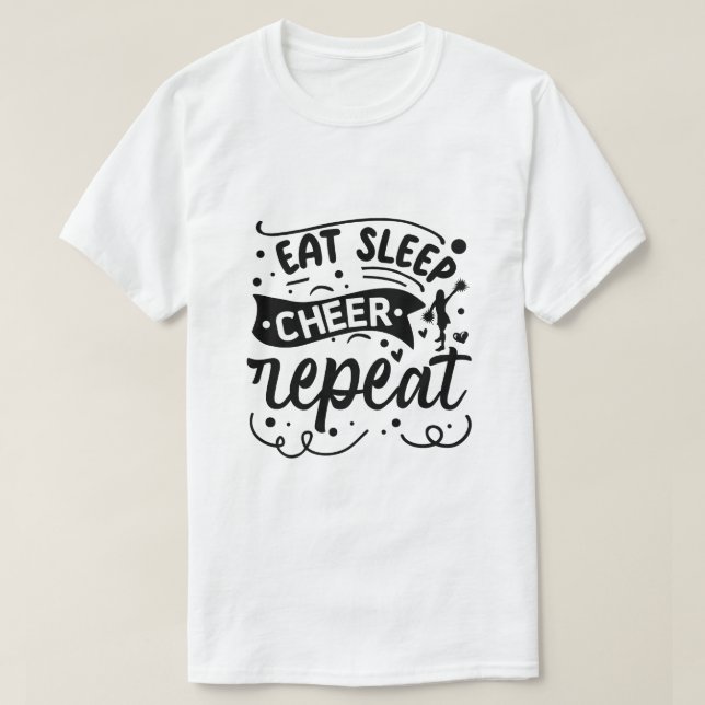 Camiseta Comer Dormir Alegrar Repetir (Frente do Design)