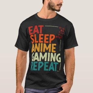 Camiseta Comer Dormir Animes Jogos Repetir Otaku Gamer Japo