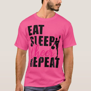 Camiseta Comer Dormir Aplaudir Repetir Cheerleading Cheerle