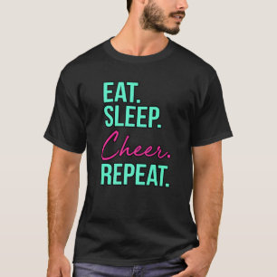 Camiseta Comer Dormir Aplaudir Repetir Cheerleading Cheerle