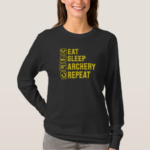 Camiseta Comer Dormir Arco e Flecha Repetir Simples Minimal