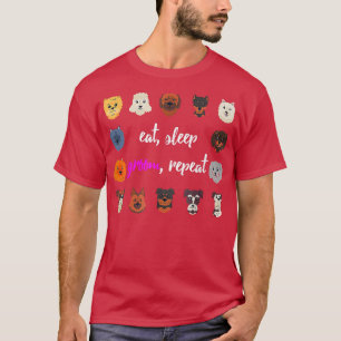 Camiseta Comer Dormir Arrumar Repetir Cão Arrumação Engraça