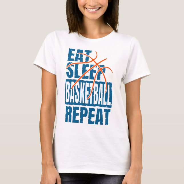 CAMISETA COMER DORMIR BASQUETE REPETIR (Frente)