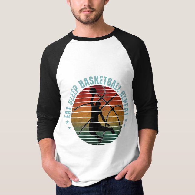 CAMISETA COMER DORMIR BASQUETE REPETIR (Frente)
