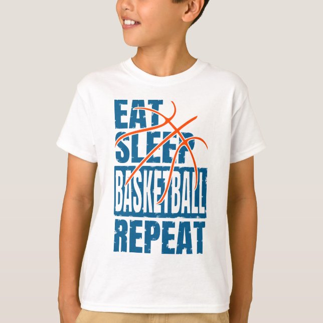 CAMISETA COMER DORMIR BASQUETE REPETIR (Frente)
