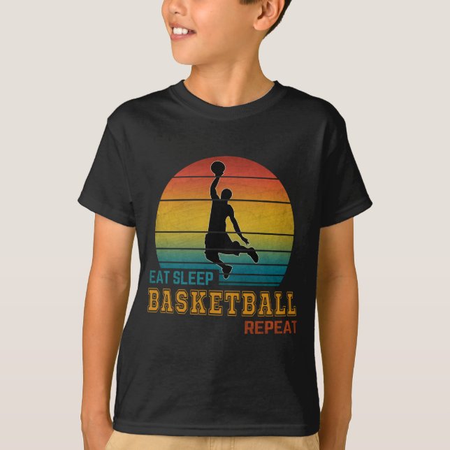 Camiseta Comer Dormir Basquete Repetir  (Frente)