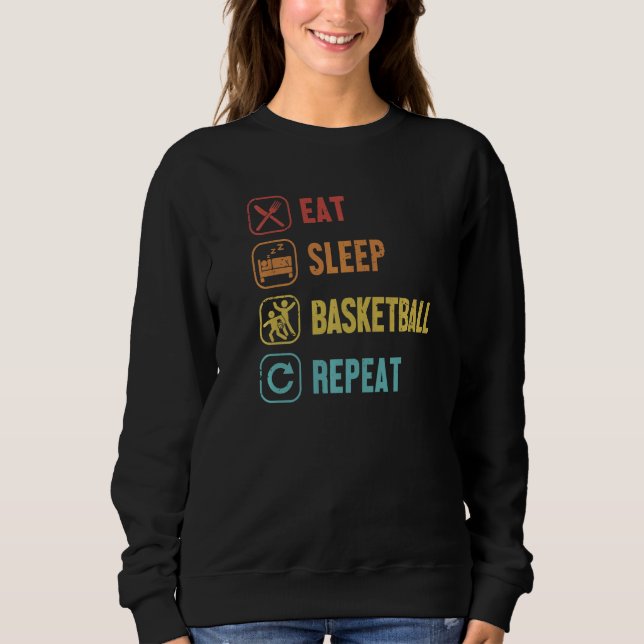 Camiseta Comer Dormir Basquetebol Repetir  Jogador Pro Basq (Frente)