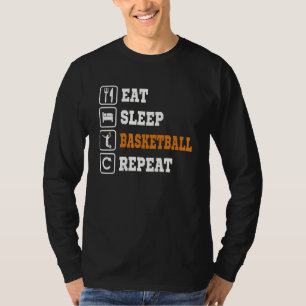 Camiseta Comer Dormir Basquetebol Repetir Jogador Treinador