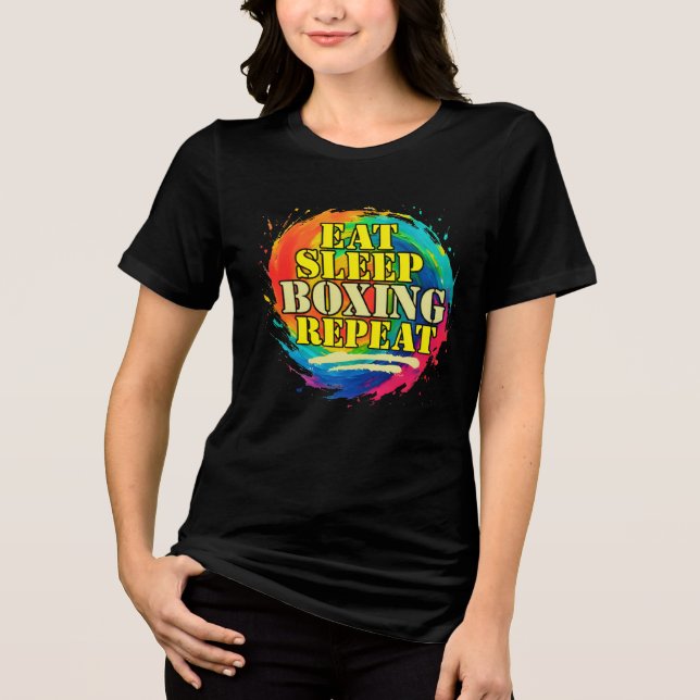 Camiseta comer dormir boxe repetir (Frente)