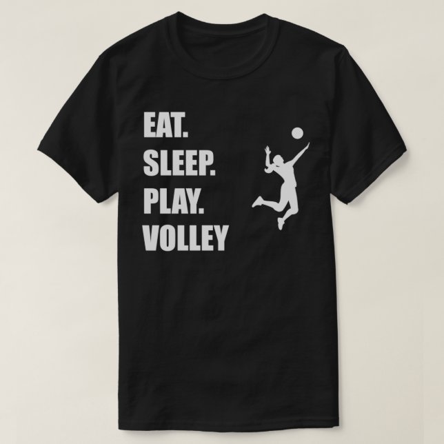 Camiseta comer dormir brincar de volley mulher 2 (Frente do Design)