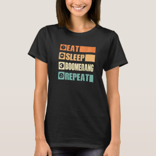 Camiseta Comer Dormir Bumerangue Repetir Lançador de Bumera