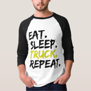 Camiseta Comer Dormir Caminhão Repetir Motorista de Caminhã