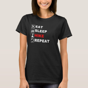 Camiseta Comer Dormir Caminhar Repetir  Caminhadas Mochilei