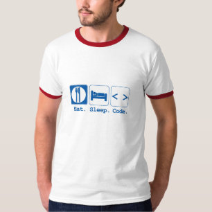 Camiseta comer dormir codificar (html)