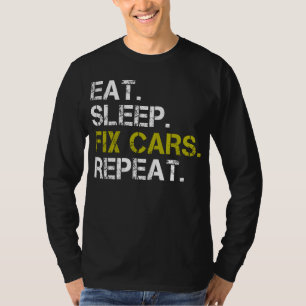 Camiseta Comer Dormir Consertar Carros Repetir Mecânico de 